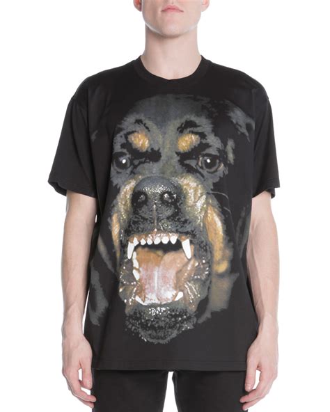 Givenchy Snarling Rottweiler Dog Jersey Tee, Black 